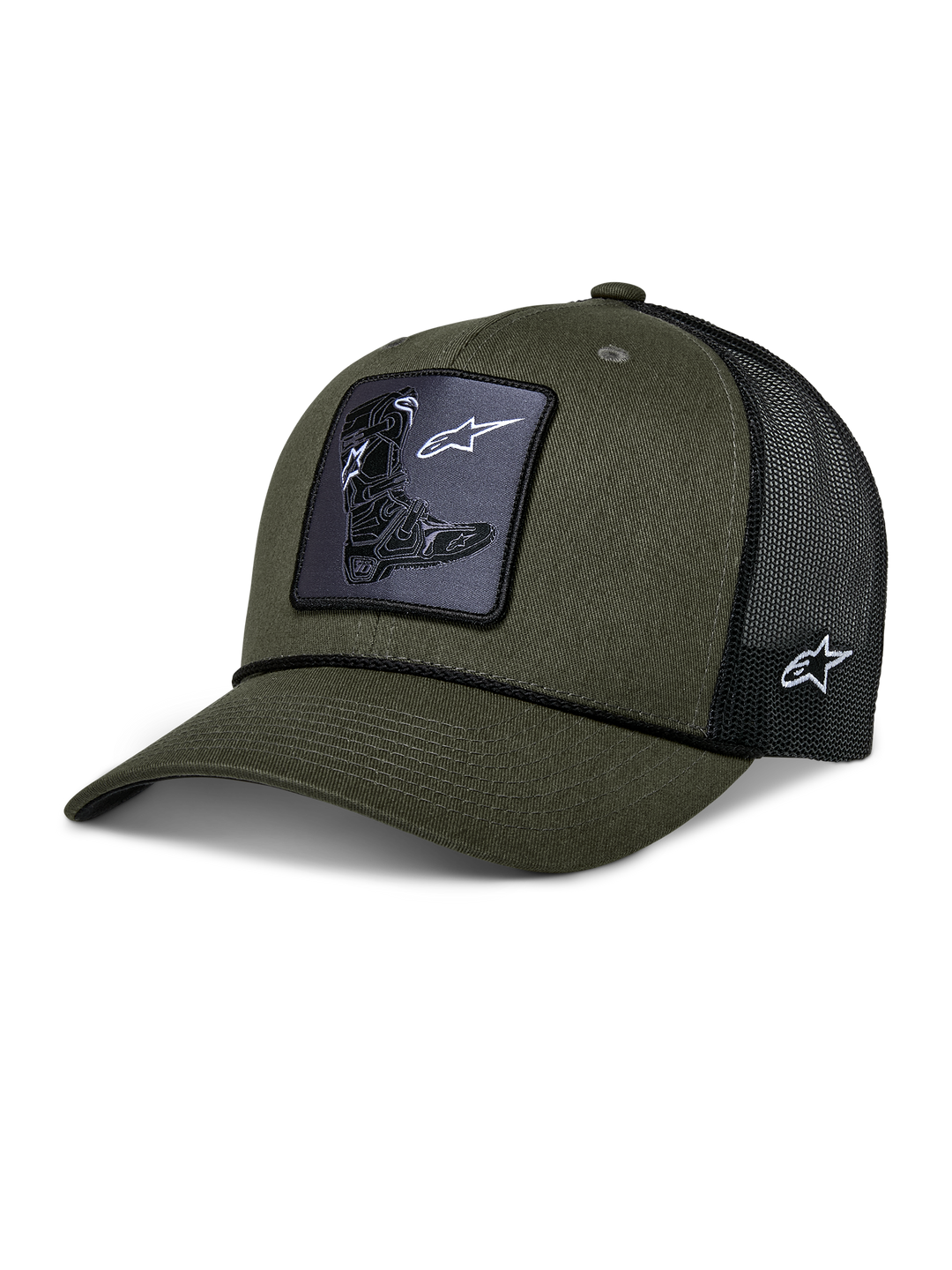 Booted Trucker Hat- Green/Black