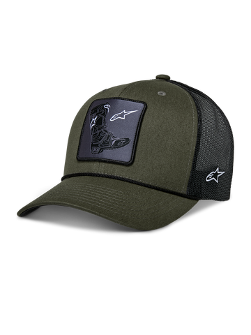 Booted Trucker Hat- Green/Black