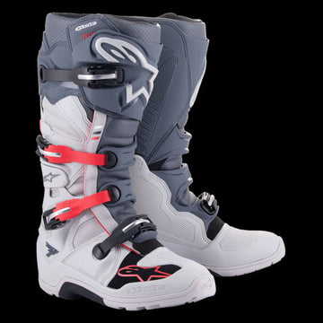 2026 Tech 7 Enduro Boots- Light Grey/Dark Grey/Red