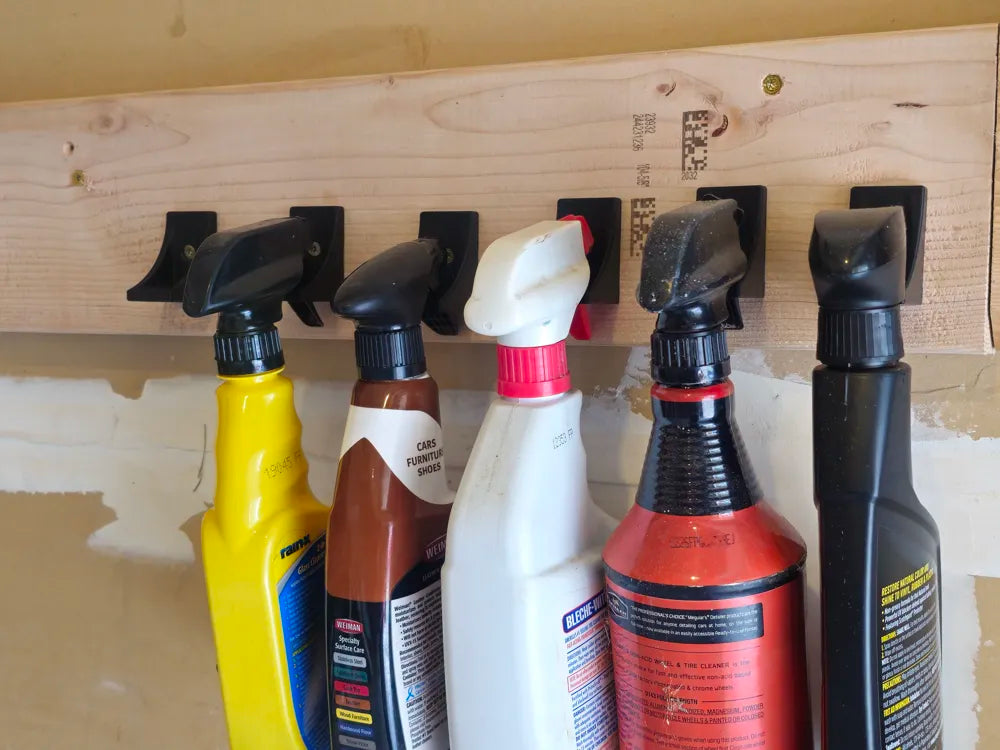 Modular Spray Bottle Wall Hook Rail