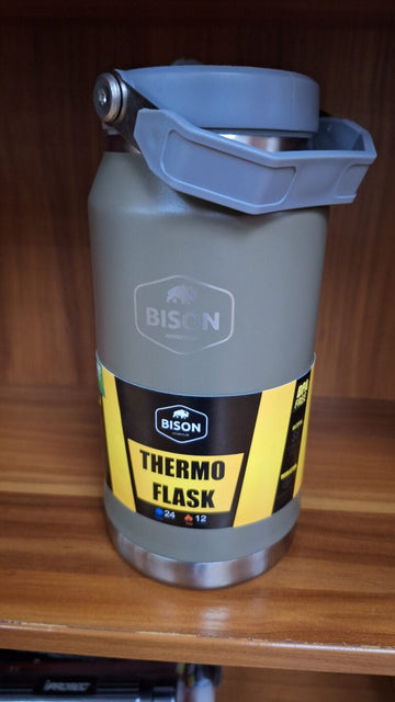 Belly Flask With Screw Lid And Handle 1.2l Khaki - BBF001