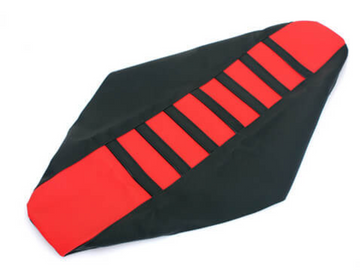 Seat Cover Ribbed Gripper Red/black - RC-SEAT-C204-T3A