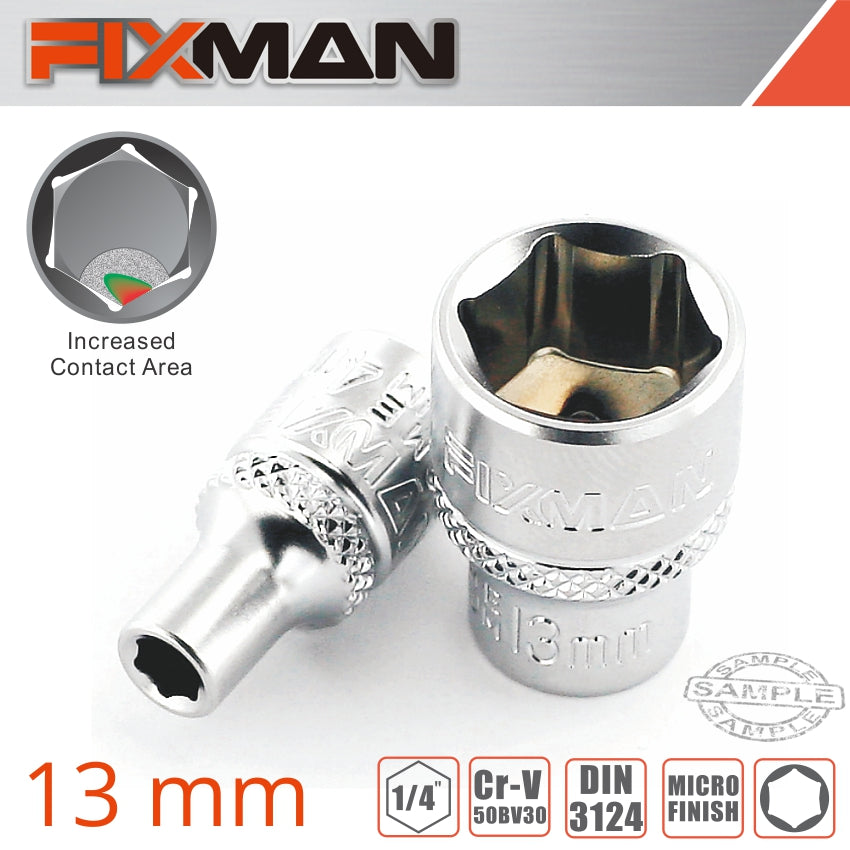 Craft Fixman 1/4" Drive Hex Socket 13mm - H0112M