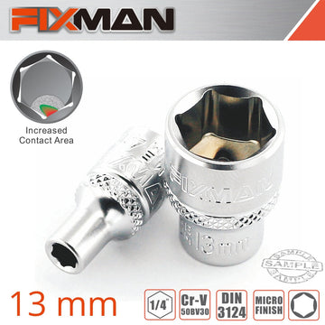 Craft Fixman 1/4" Drive Hex Socket 13mm - H0112M