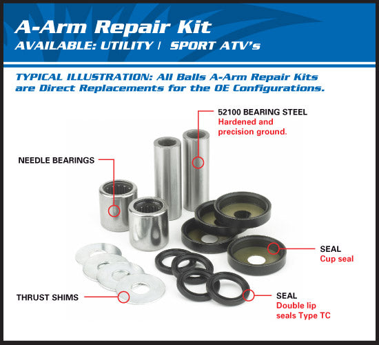 Front Upper A-arm Bearing Kit - 50-1004