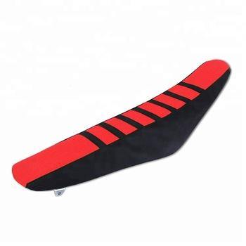 Seat Cover Ribbed Gripper Red Top /black Stripes - RC-SEAT-C104