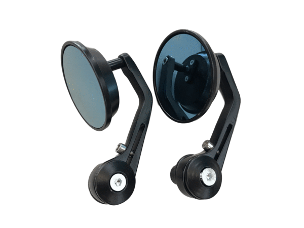 Rotracc Universal Round Bar End Mirror - Black - EMD Online