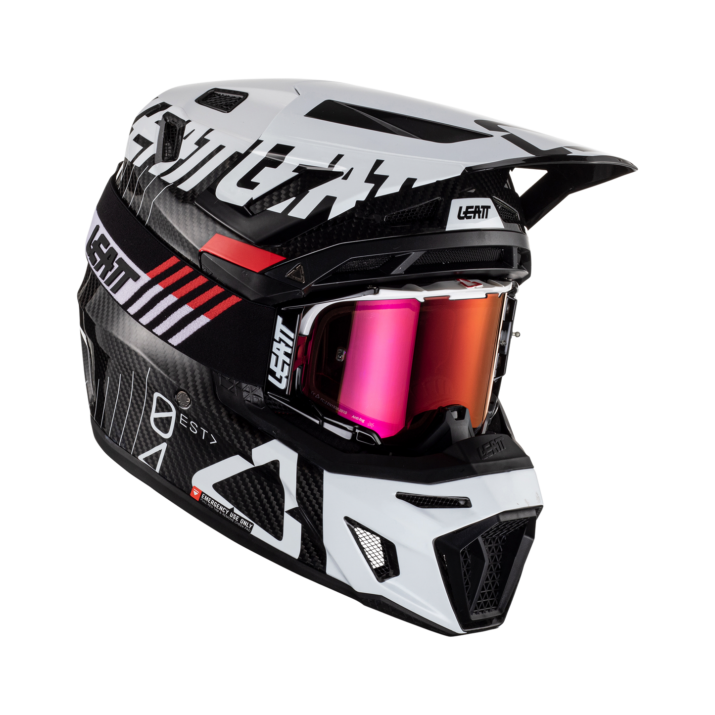 9.5 V23 Carbon Moto Helmet- White