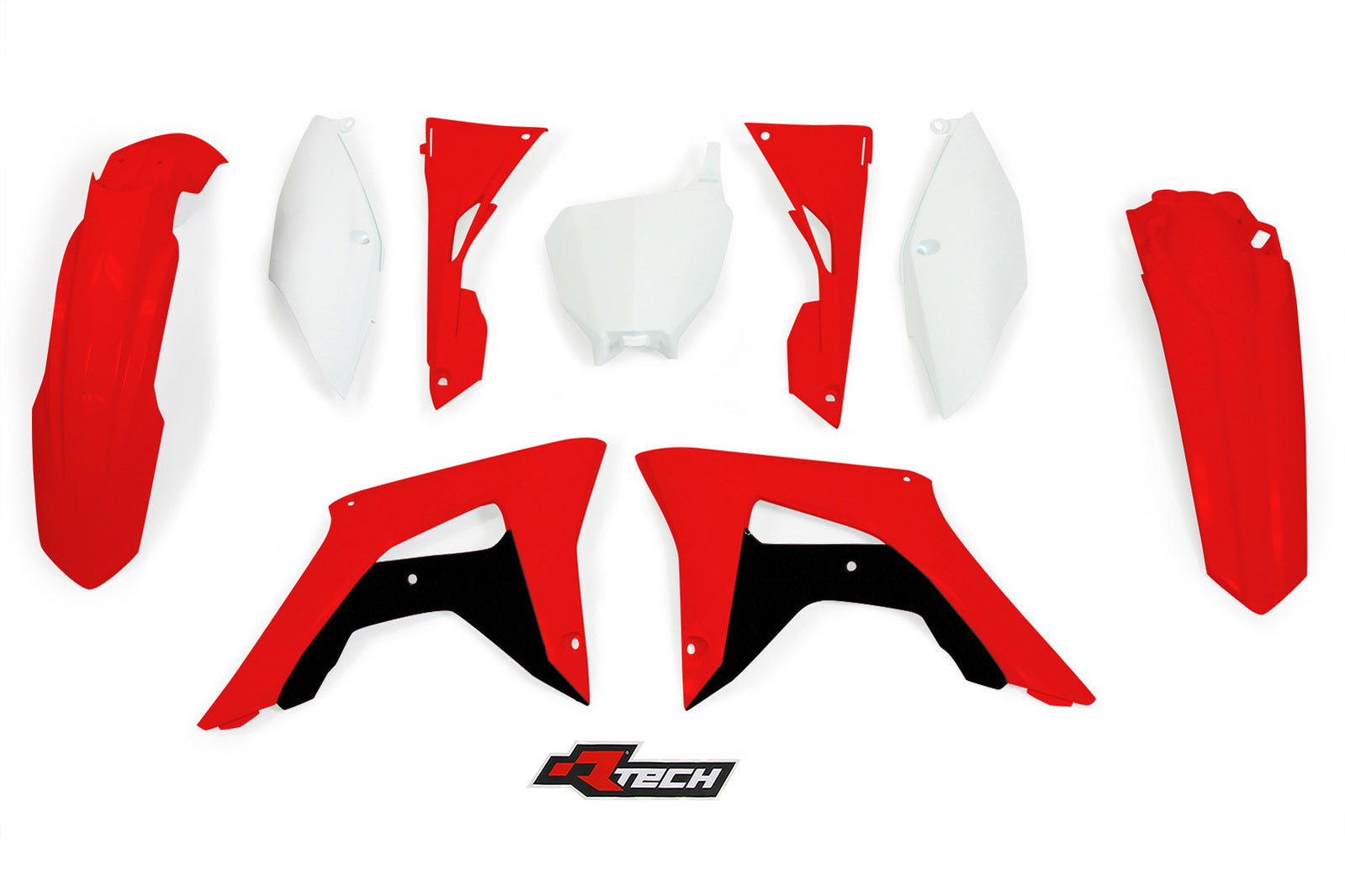 6 Piece Plastic Kit - Red/Black - R-KITCRF-OEM-600
