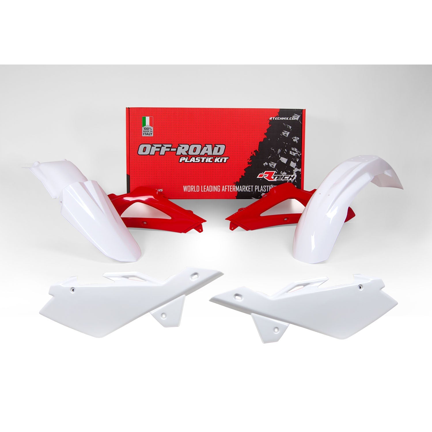 5 Piece Plastic Kit - White/Red - R-KITHSQ-OEM-401
