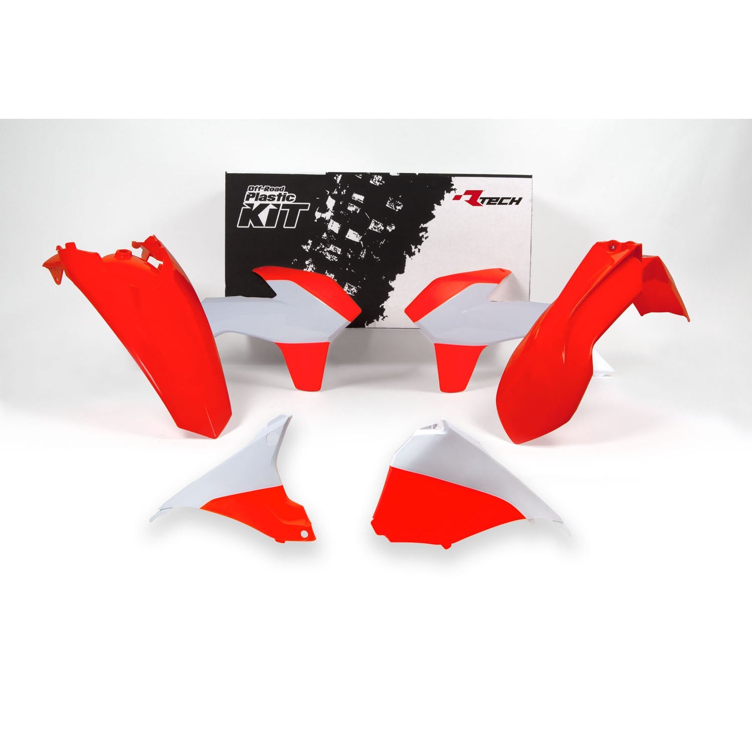5 Piece Plastic Kit - Orange / White - R-KITKTM-OEM-495