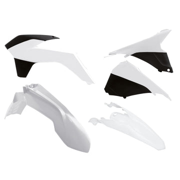 Racetech KTM 5 Piece Plastic Kit - White/Black - EMD Online