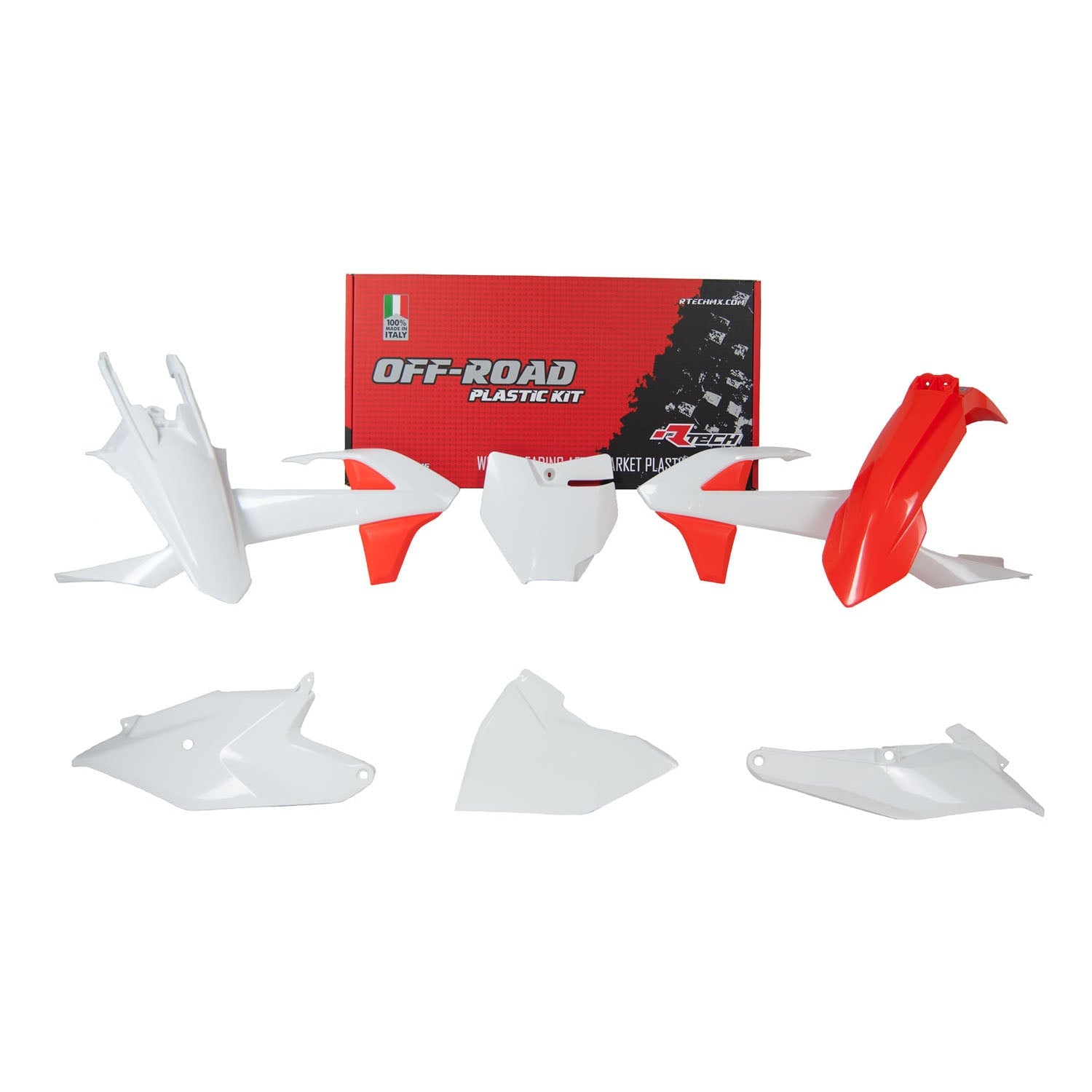 6 Piece Plastic Kit - White/ Orange - R-KITKTM-OEM-536
