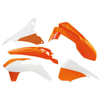 5 Piece Plastic Kit - Orange / White - R-KITKTM-OEM-495