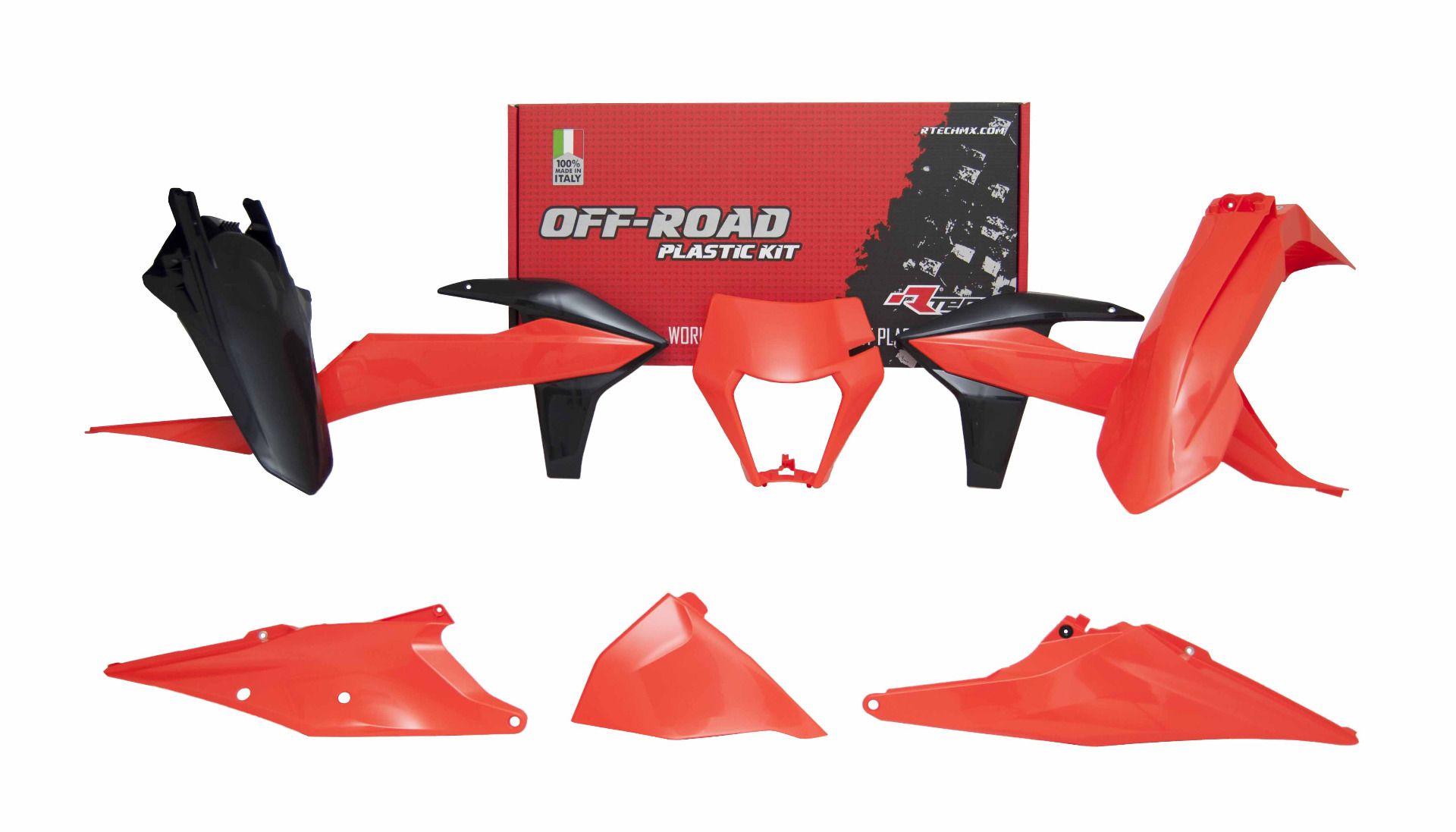 6 Piece Plastic Kit - Black/Orange - R-KITKTM-AN0-517