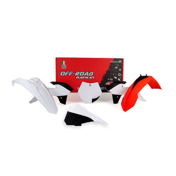 KTM 5 Piece Plastic Kit - White/Black/Orange - R-KITKTM-OEM-533
