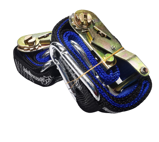HD Blue & Black Tie Down Pair Cambuckle Ratchet - RC-TIE-D-38-BB-RATCHET