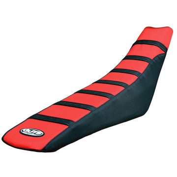 Seat Cover Ribbed Gripper Red Top /black Sides - RC-SEAT-C104-T3