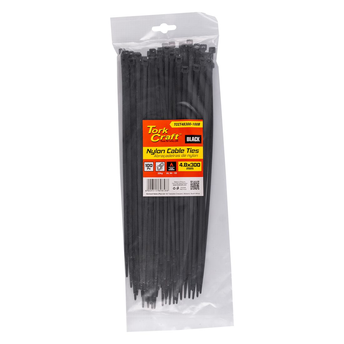 Craft Nylon Cable Ties 4.8mmx300mm - TCCT48300-100B
