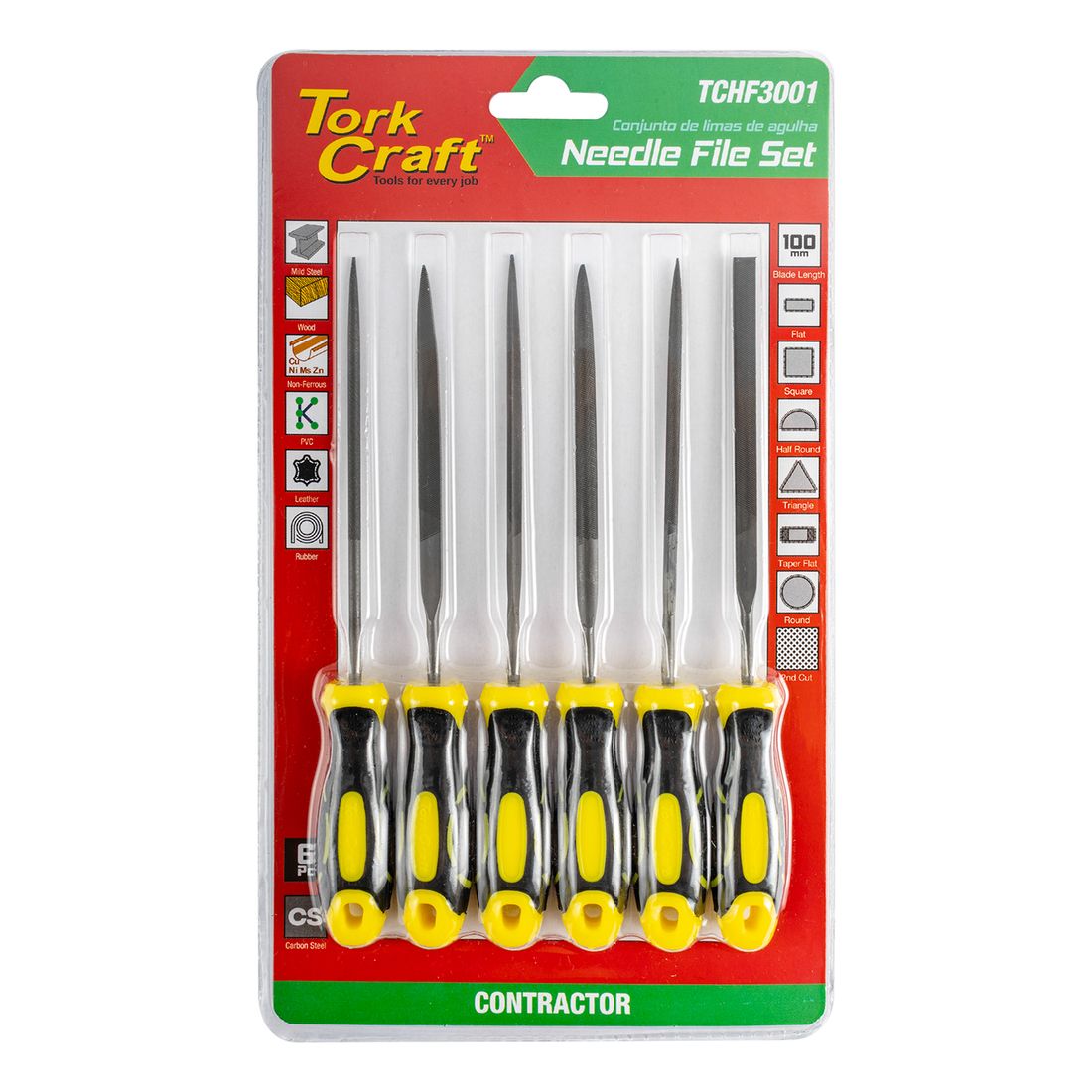 Craft Needle File Set 6PC Flat/rnd/square - TCHF3001