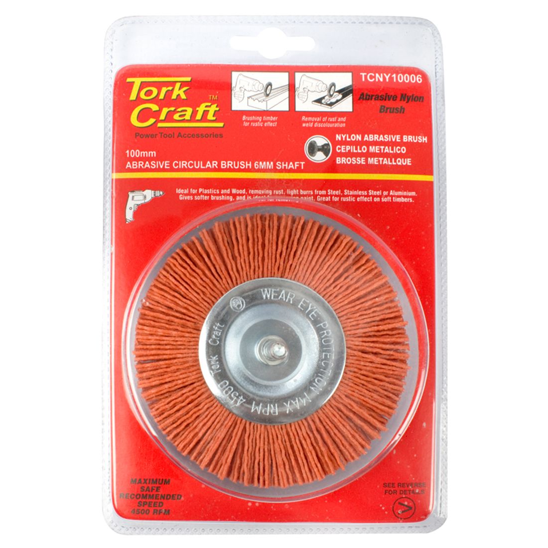 Craft Nylon Wheel Brush 100x6mm Tcw - TCNY10006