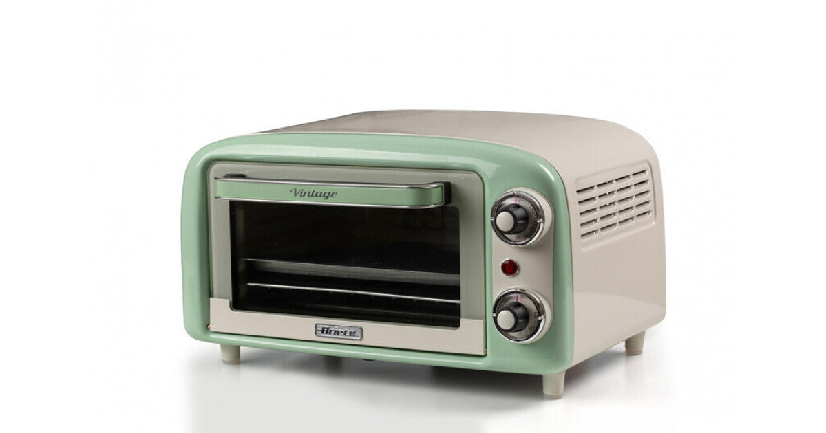 Ariete 3919 Forno Elettrico Vintage, 800W, Capacità 10L, Doppio vetro, Retrò, Verde
