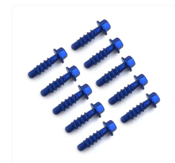 Aluminium Tapping Screws Bolts Set (10pc) - Blue - RC-SS011-BLU