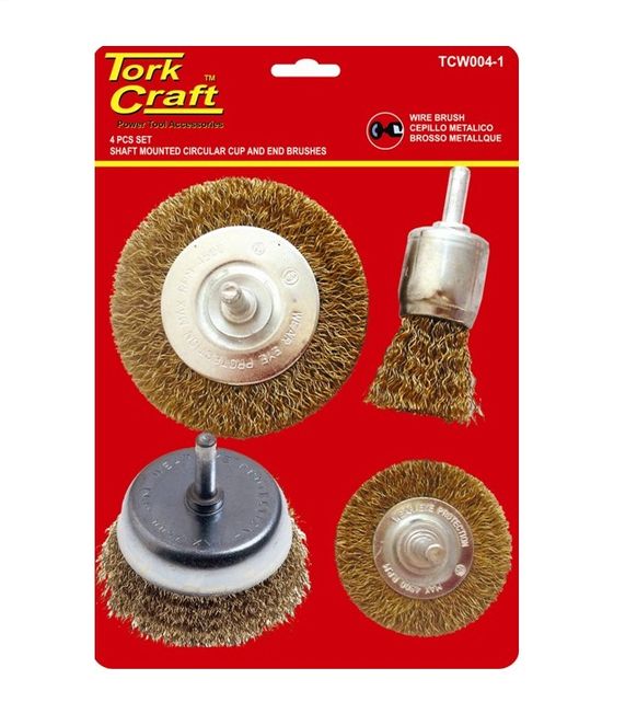 Craft Wire Brush Set 4pcs With Shaft - TCW004-1