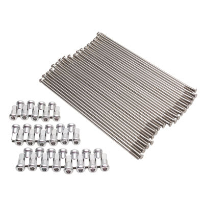 Tusk Motorcycle Spoke Kit - Rear 18" Silver Spoke/Silver Nipple