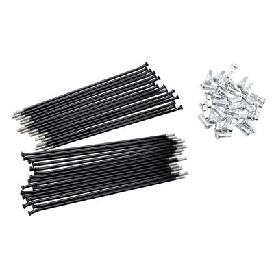 Tusk Motorcycle Spoke Kit - Rear 18" Black Spoke/Silver Nipple