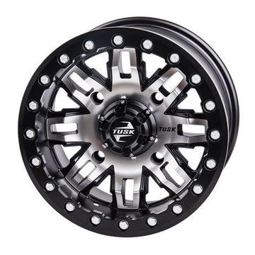 4/156 Tusk Teton Beadlock Wheel 15x7 5.0 + 2.0 Machined/Black