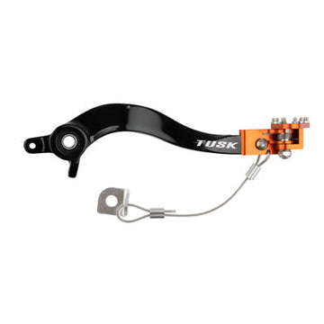 Tusk Aluminum Brake Pedal Orange Tip