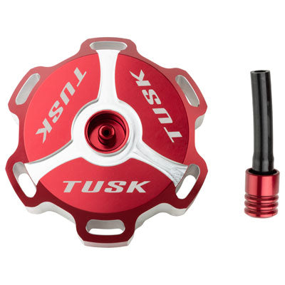 Tusk Billet Aluminum Gas Cap  Red Machined